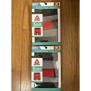 LOT 2 Boys Reebok Performance Boxer Briefs Size Medium 8/10  5 Pack Ea